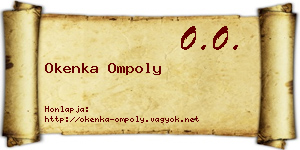 Okenka Ompoly névjegykártya